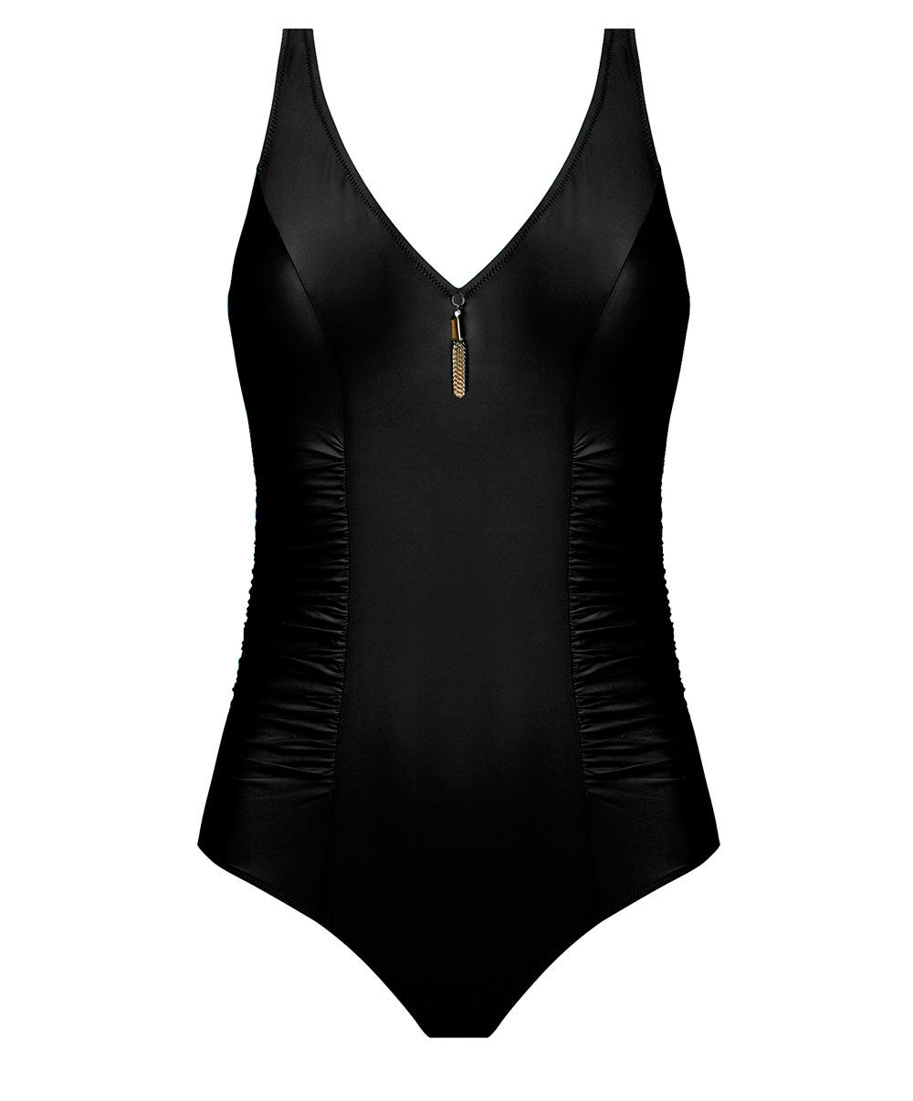 Maillot de bain une pièce maintien sans armatures La Jet-Setteuse noir Antigel Bain FBB9217-NO