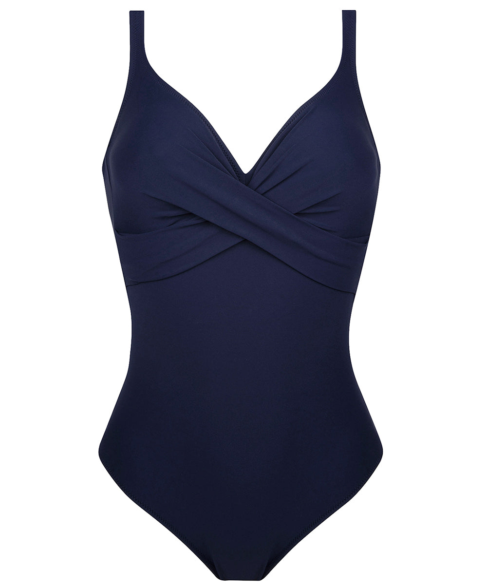 Maillot de bain une pièce maintien sans armatures La Chiquissima marine Antigel Bain FBB9214-MM 1