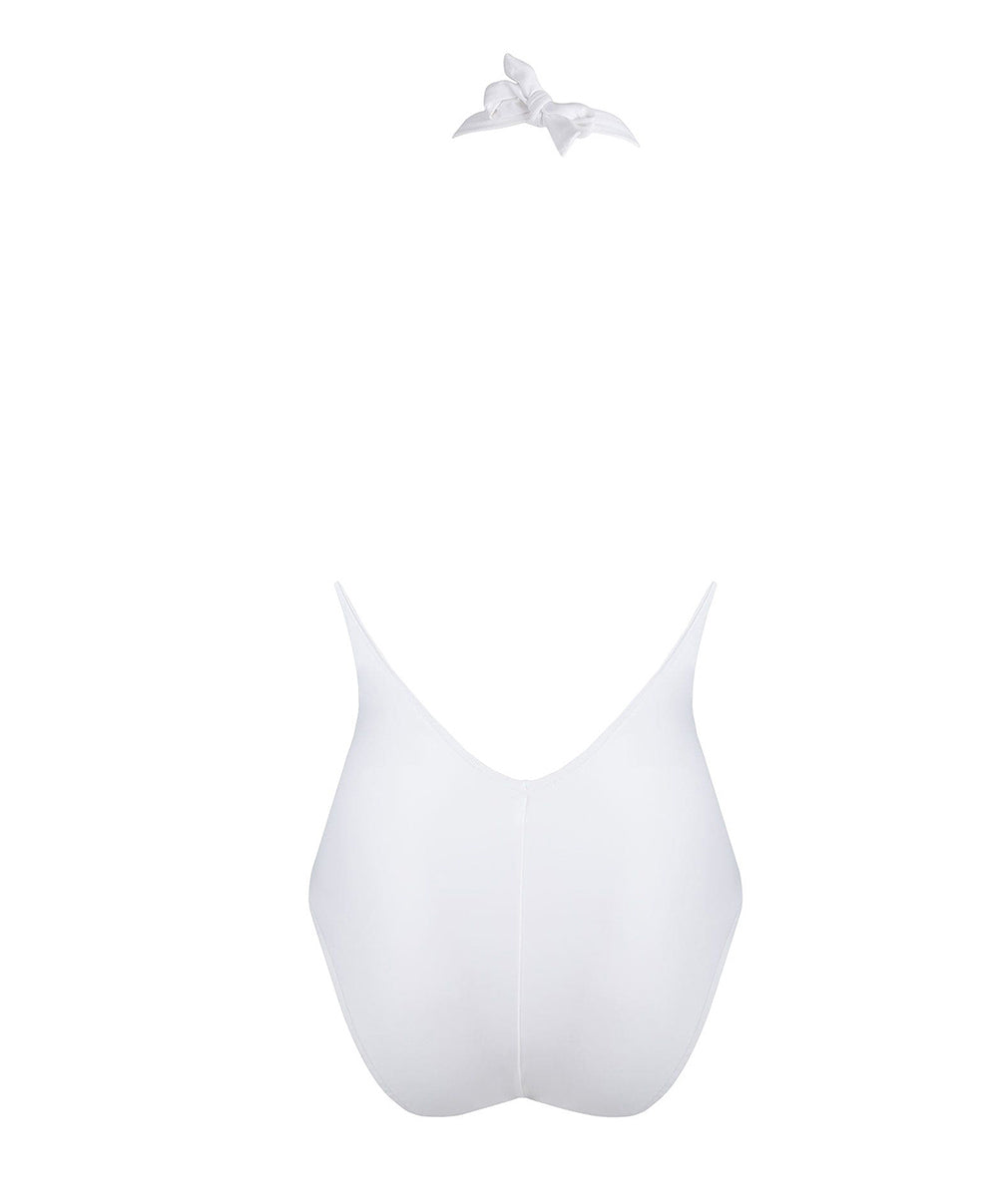 Maillot de bain une pièce sexy tour de cou Lise Charmel bain Perles Nacrées blanc ABB9769-BL 10