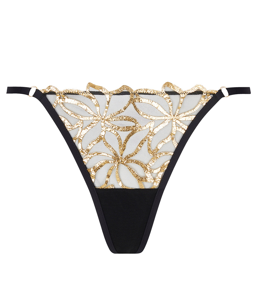 Mini-string sexy Lise Charmel Éclats d'Or noir or ACJ0929-NO