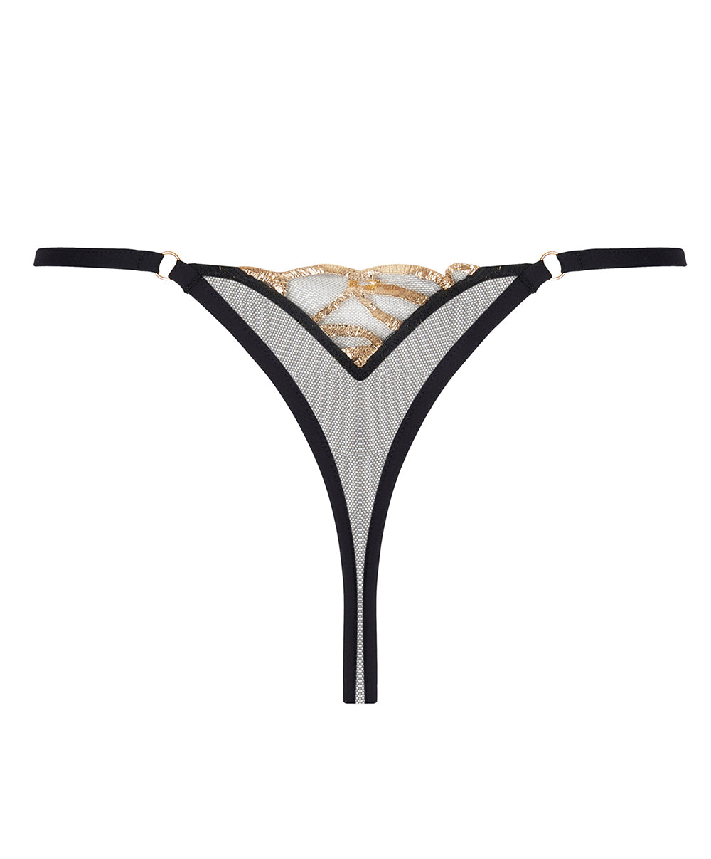 Mini-string sexy Lise Charmel Éclats d'Or noir or ACJ0929-NO