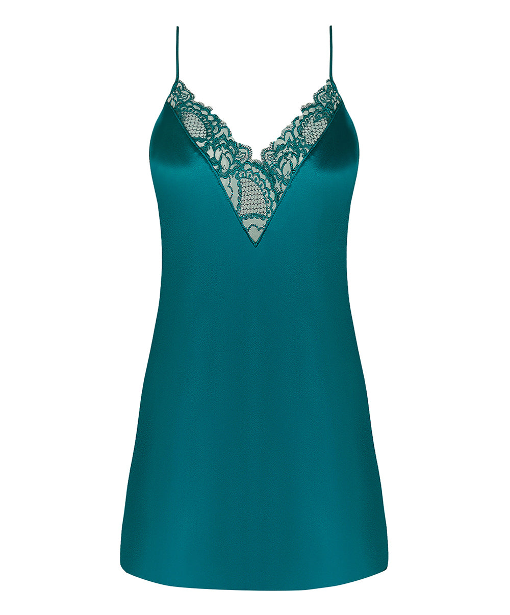 Nuisette babydoll en soie sexy Lise Charmel Sublime en Dentelle vert princesse ALH1713-VP