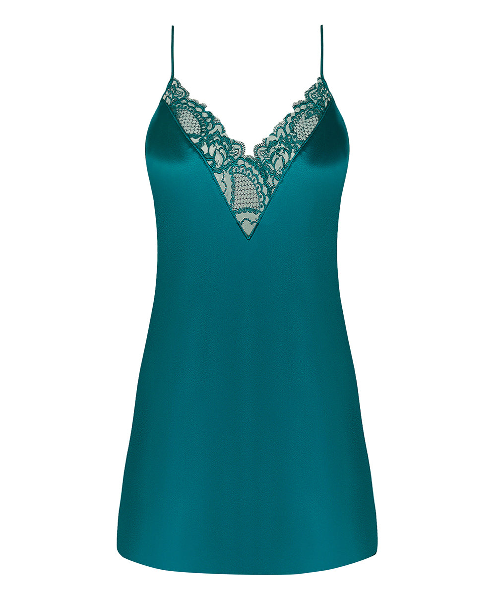 Nuisette babydoll en soie sexy Lise Charmel Sublime en Dentelle vert princesse ALH1713-VP