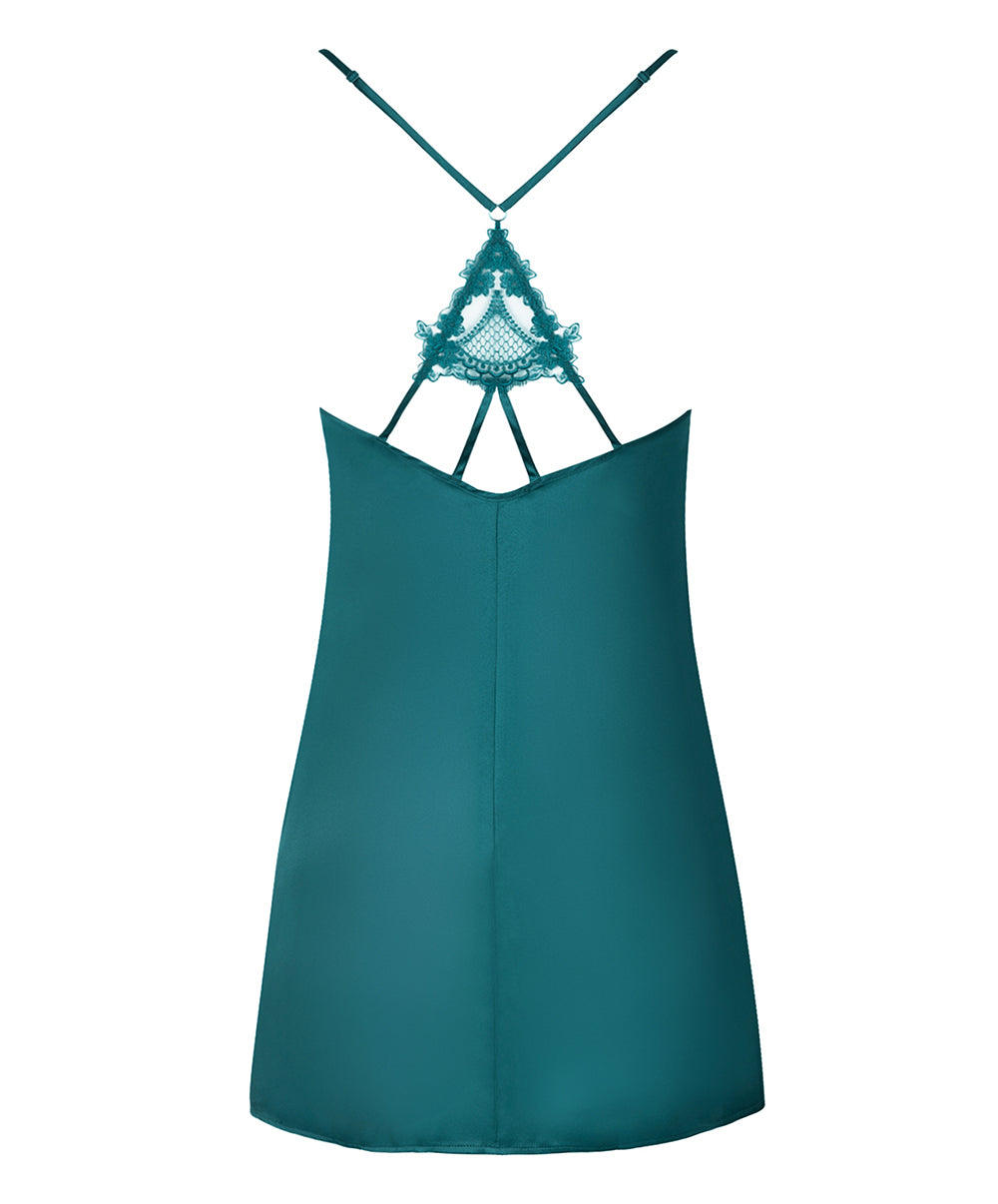 Nuisette babydoll en soie sexy Lise Charmel Sublime en Dentelle vert princesse ALH1713-VP