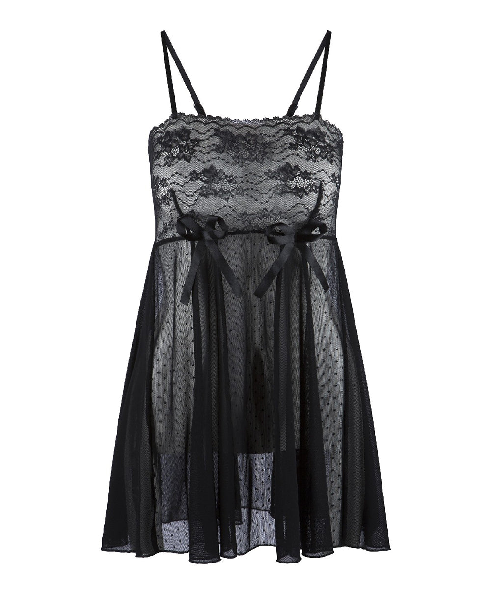 Nuisette babydoll transparente ultra-sexy noire Lingadore Lingadore nightwear 7503CH-1-02-NOIR