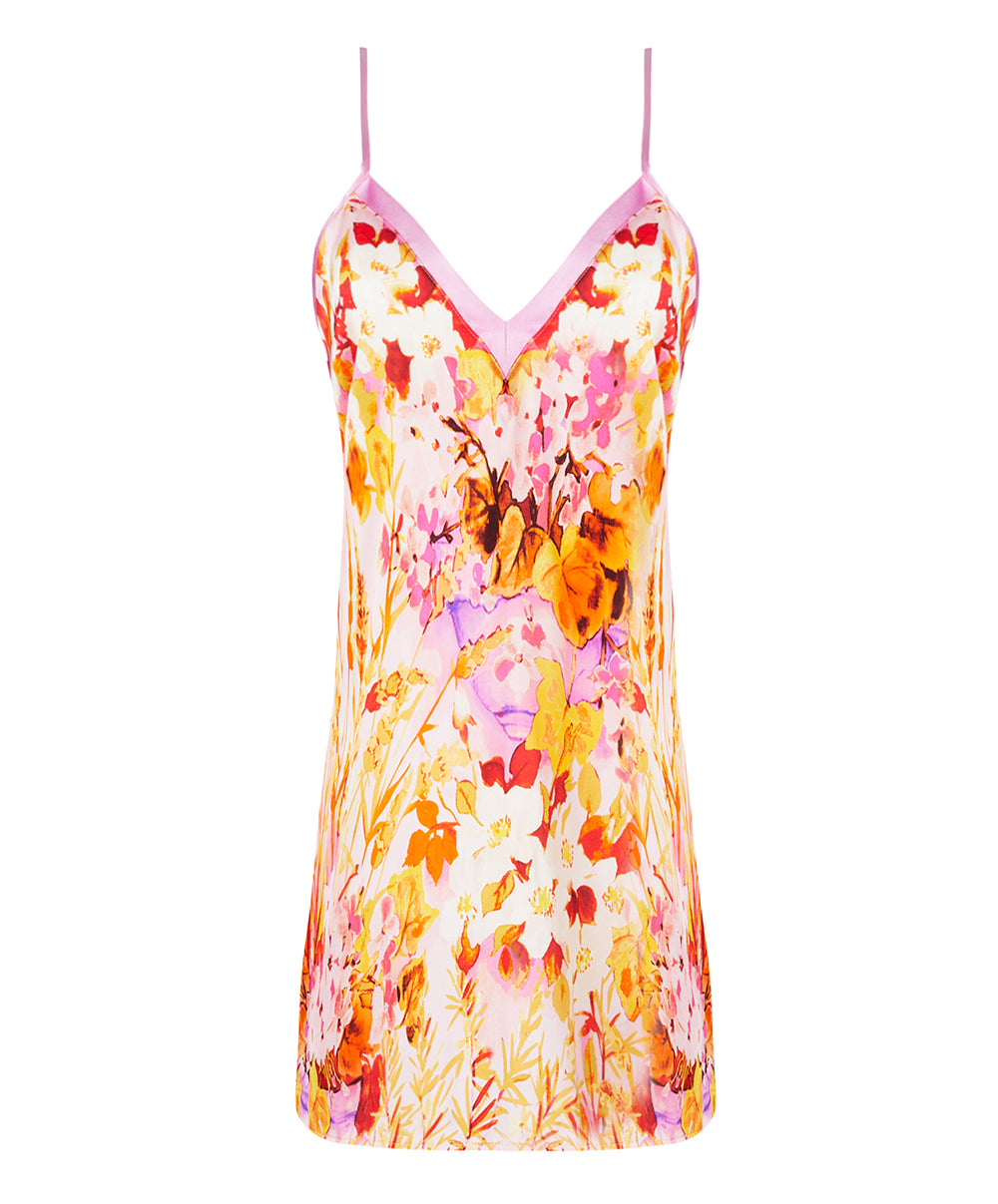 Nuisette charme en soie Lise Charmel Jardins de Lumière bouquet multicolore ALH1049-BL
