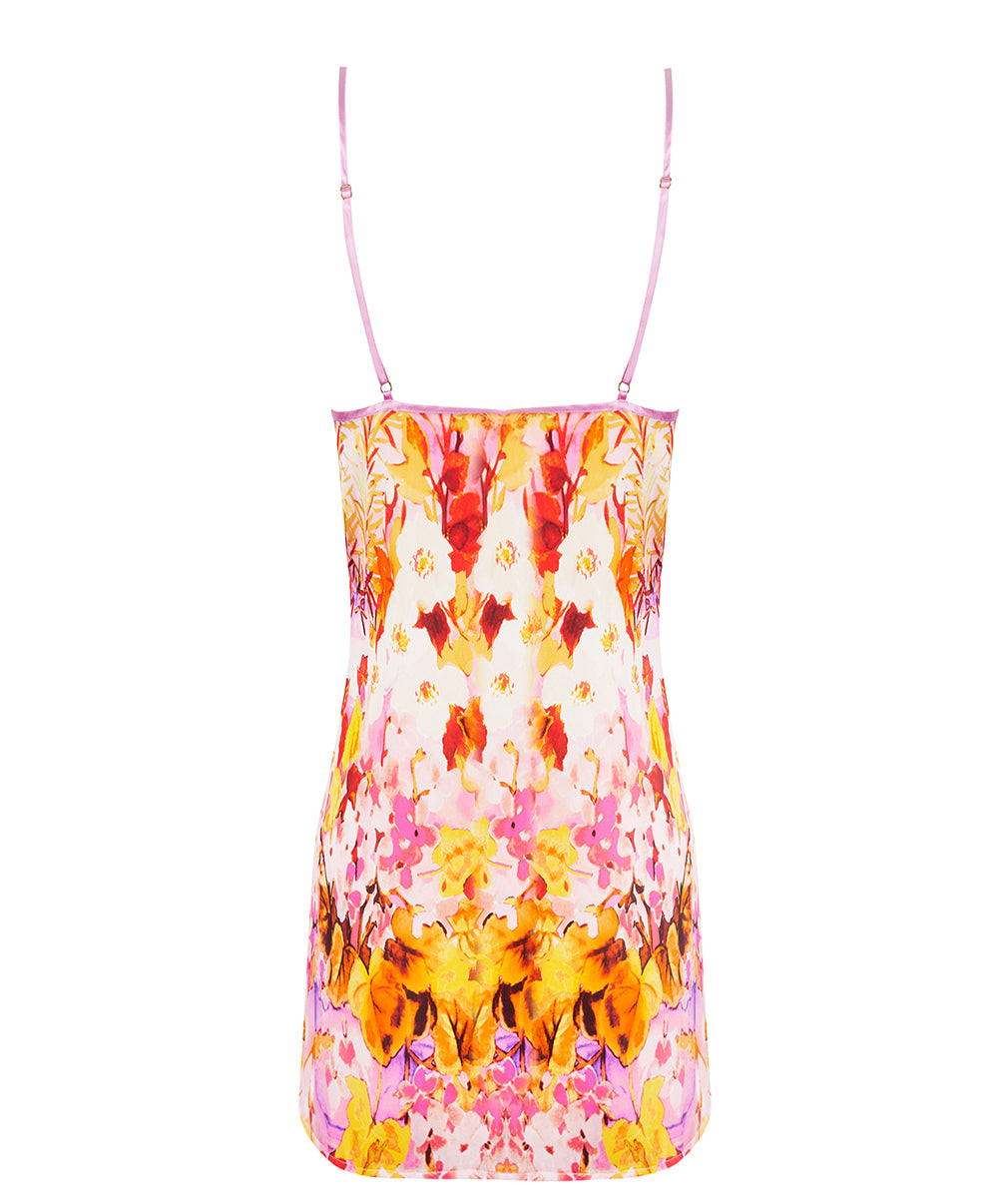 Nuisette charme en soie Lise Charmel Jardins de Lumière bouquet multicolore ALH1049-BL