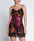 Nuisette charme en soie et viscose Lise Charmel Floraison Passion safran rose ALH1086-SR