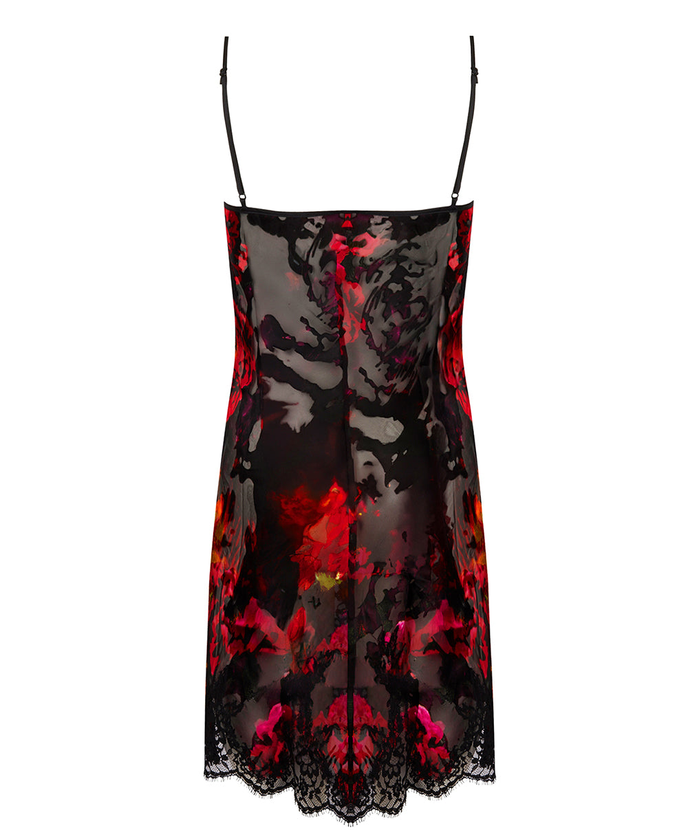 Nuisette charme en soie et viscose Lise Charmel Floraison Passion safran rose ALH1086-SR