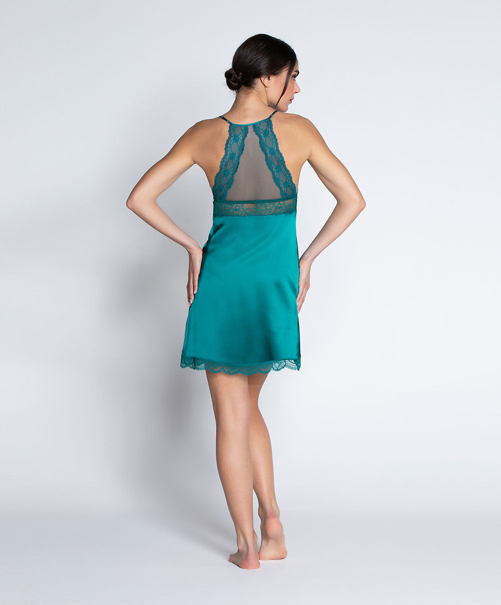 Nuisette en soie glamour Lise Charmel Sublime en Dentelle vert princesse ALH1413-VP
