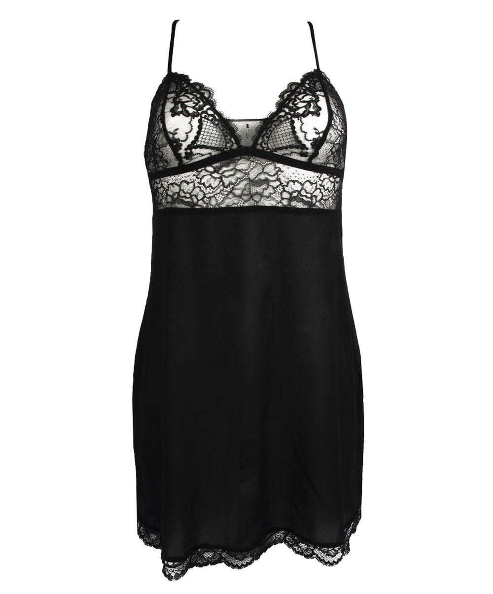 Nuisette en soie sexy Lise Charmel Sublime en Dentelle noir ALH1213-NO