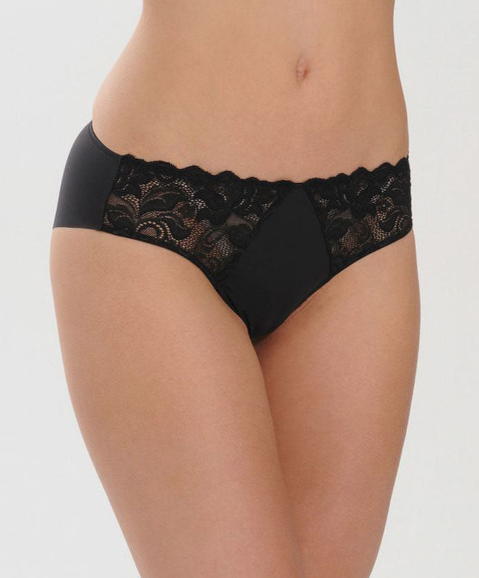 Slip classique Wacoal Eglantine noir WEPFA962-BLK face