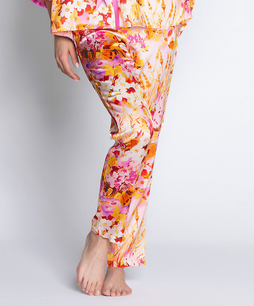 Pantalon en soie Lise Charmel Jardins de Lumière bouquet multicolore ALH0049-BL