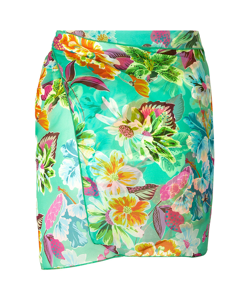 Paréo court d'été La Feminissima vert émeraude Antigel Bain ESB6170-VE