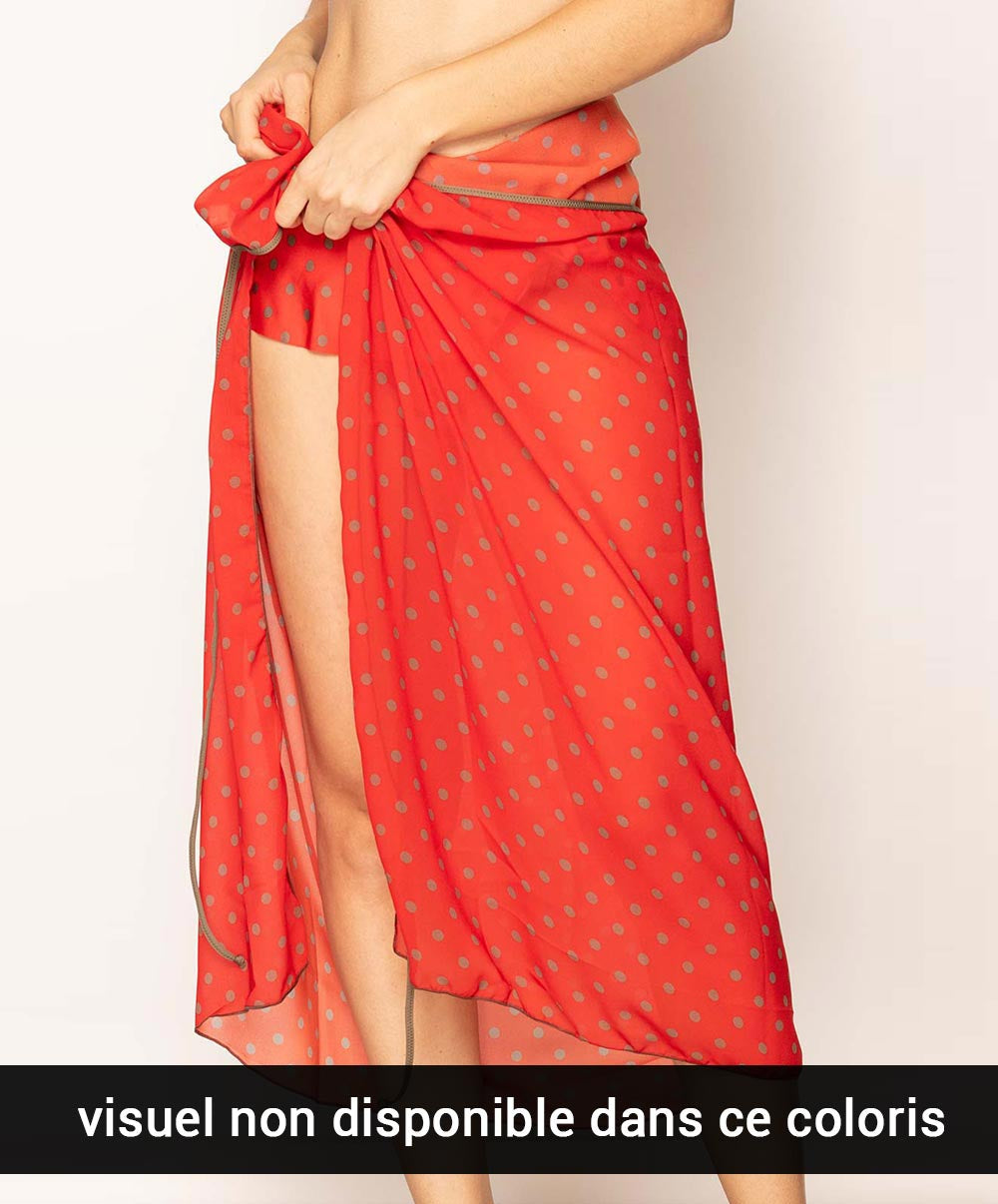 Paréo de plage La Pois Toujours acqua brun Antigel Bain ESA6022-PA