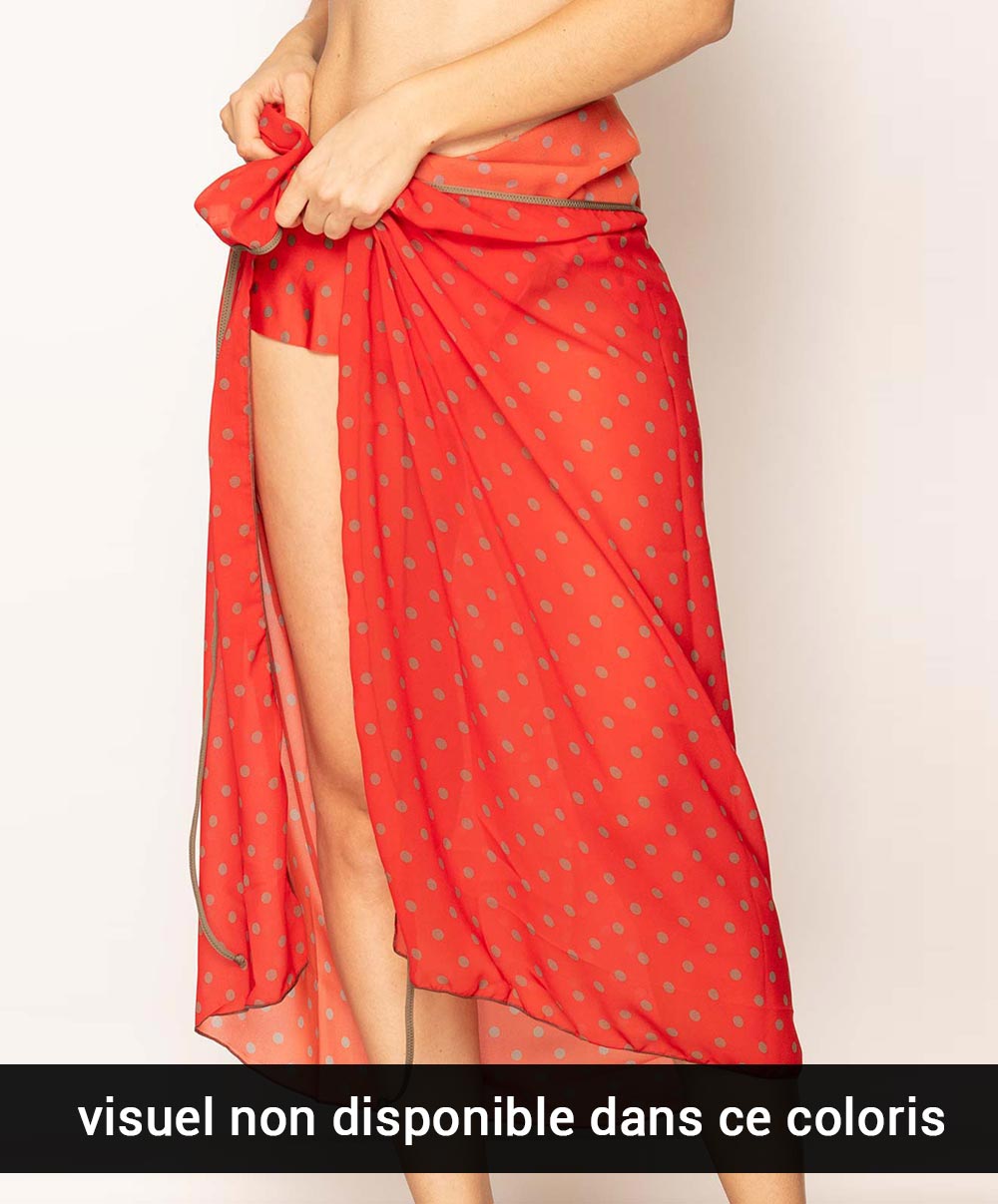 Paréo de plage La Pois Toujours acqua brun Antigel Bain ESA6022-PA