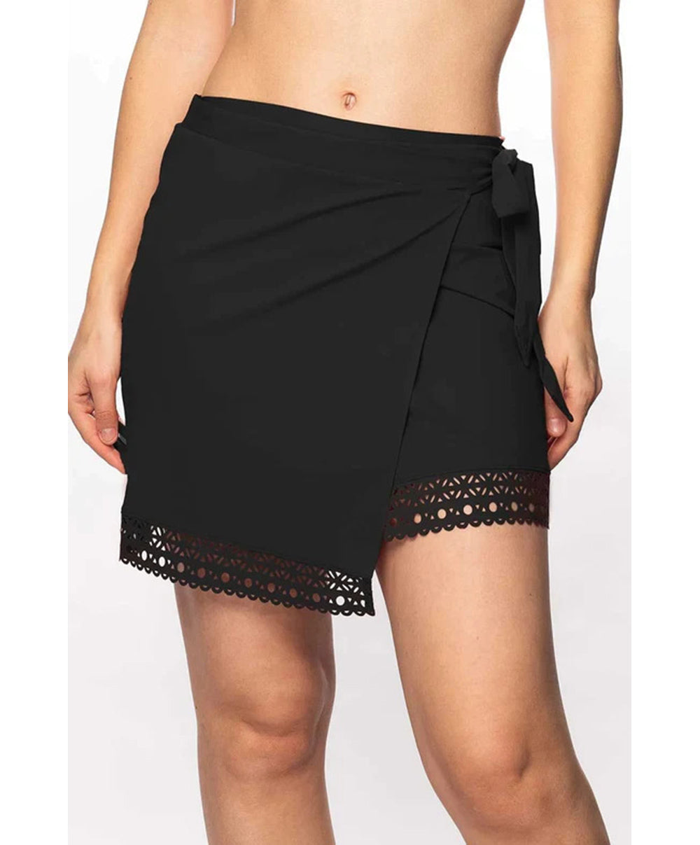 Paréo de plage Ajourage Couture noir Lise Charmel bain ASA6515-NO 7