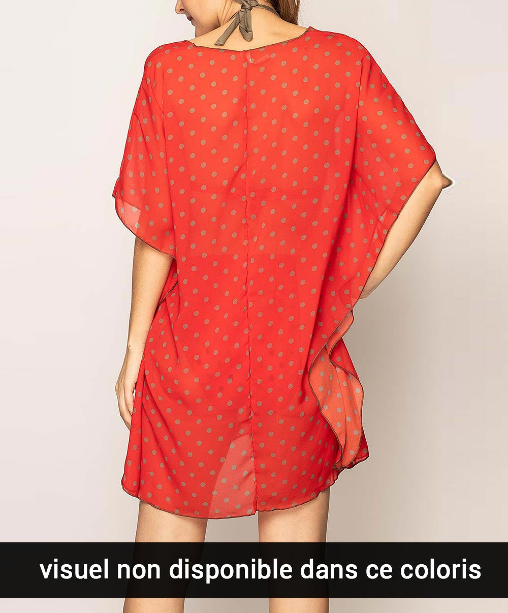 Poncho de plage La Pois Toujours acqua brun Antigel Bain ESA6222-PA