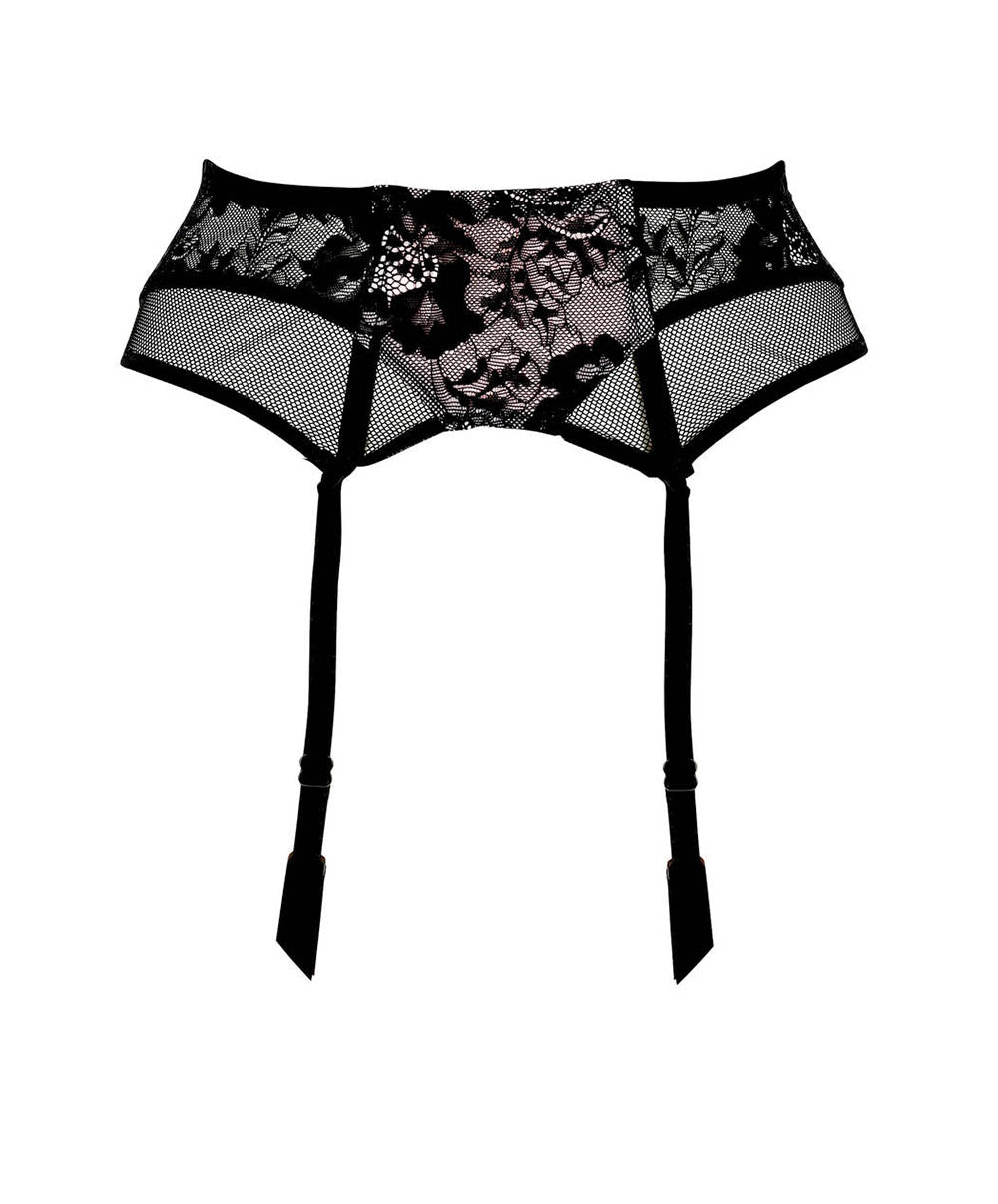 Porte-jarretelles Résille lotus Noir lilas Lise Charmel ACG4725-NL