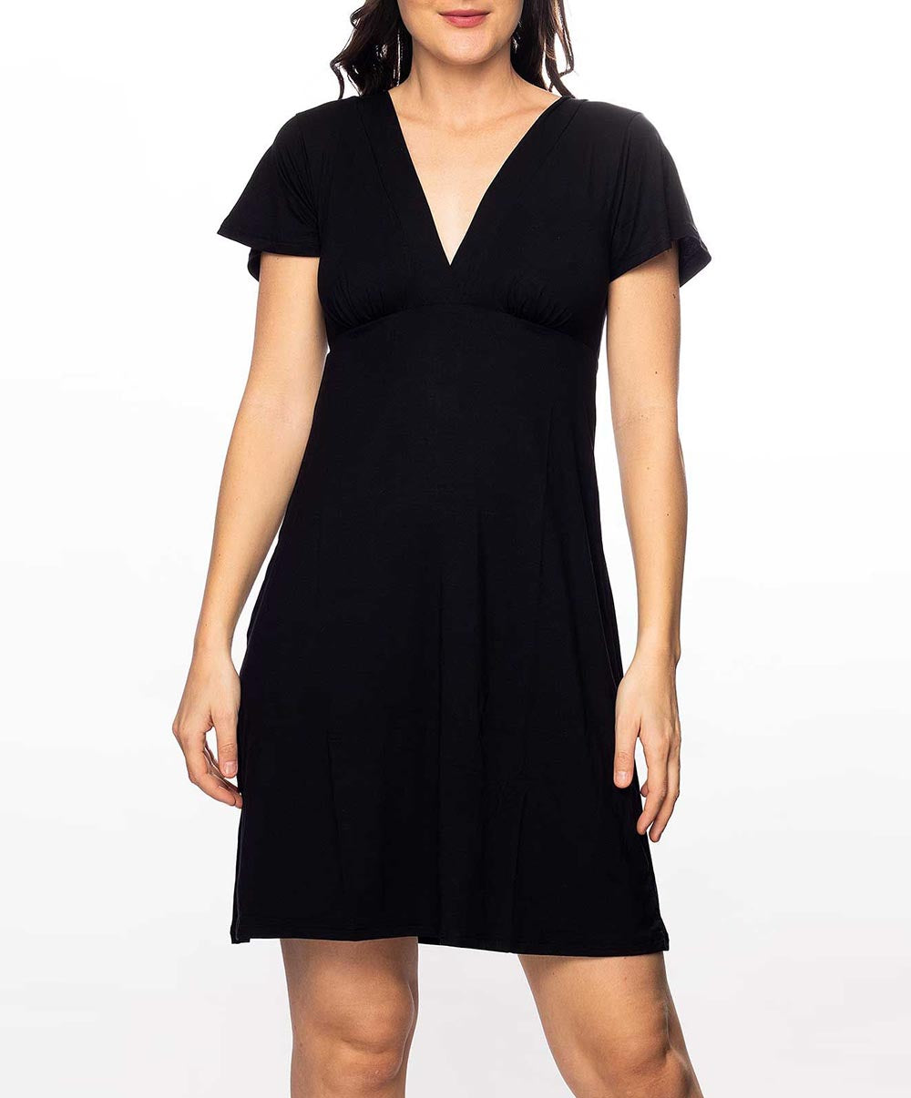 Robe d'été manche courte La Chiquissima noir Antigel Bain ESB1514-NO 1