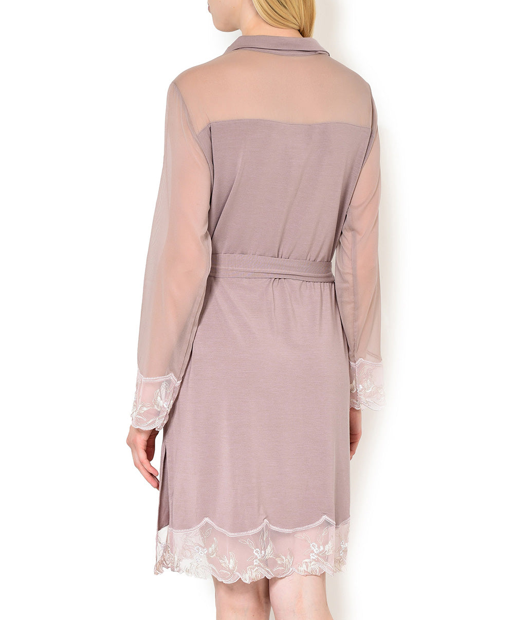 Robe de chambre luxe Lise Charmel Frisson Végétal rose ALG2112-VR