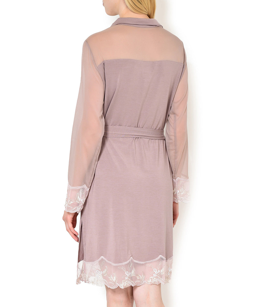 Robe de chambre luxe Lise Charmel Frisson Végétal rose ALG2112-VR