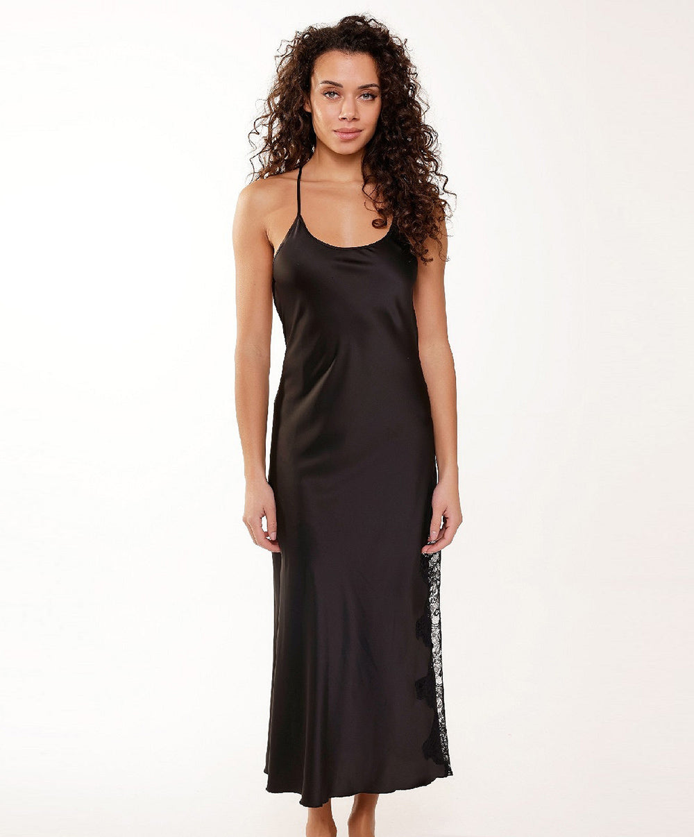 Robe de nuit longue dos nu noire Lingadore Lingadore nightwear 7507LD-02-NOIR