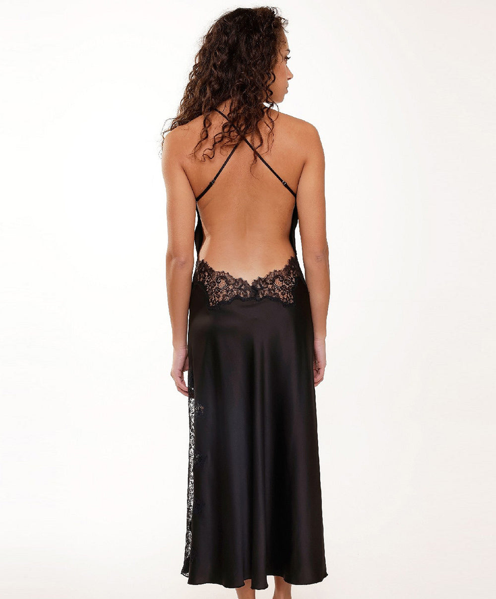 Robe de nuit longue dos nu noire Lingadore Lingadore nightwear 7507LD-02-NOIR