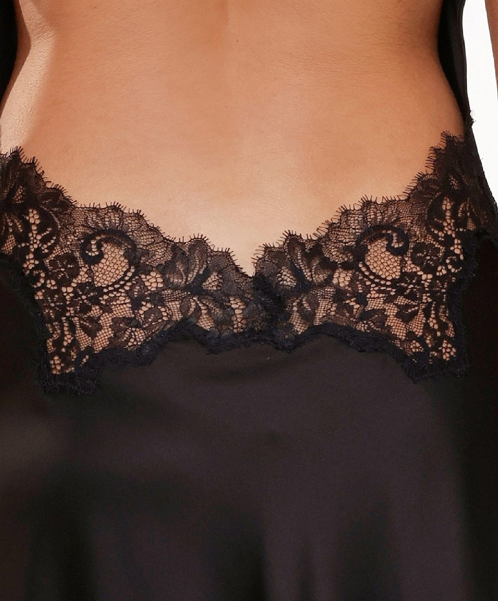 Robe de nuit longue dos nu noire Lingadore Lingadore nightwear 7507LD-02-NOIR