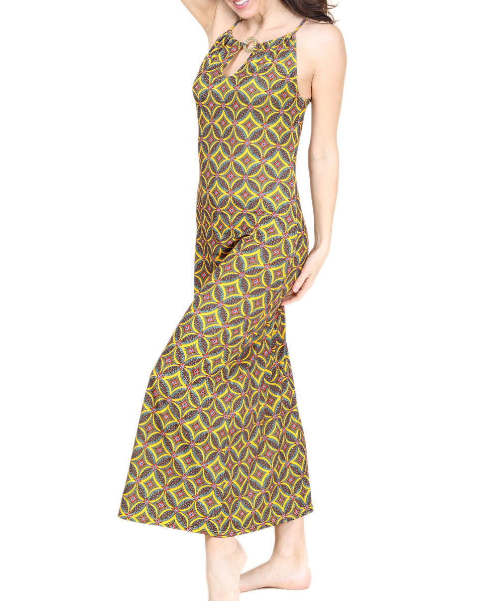 Robe de plage longue La Muse Africa jaune Antigel Bain ESB1156-JA