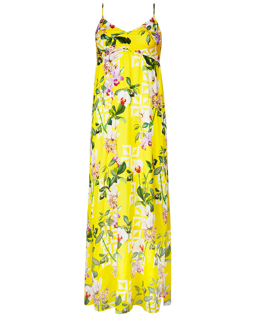 Robe de plage longue Lise Charmel bain Jardin Délice soleil jaune ASB1178-SD