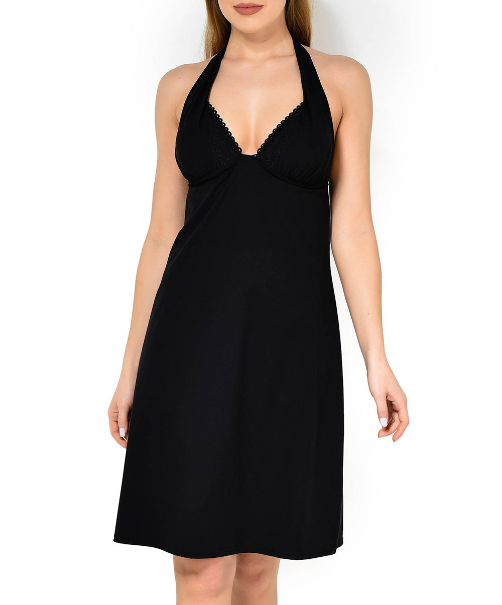 Robe de plage tour de cou Lise Charmel bain Ajourage Couture noir ASA1015-NO 2