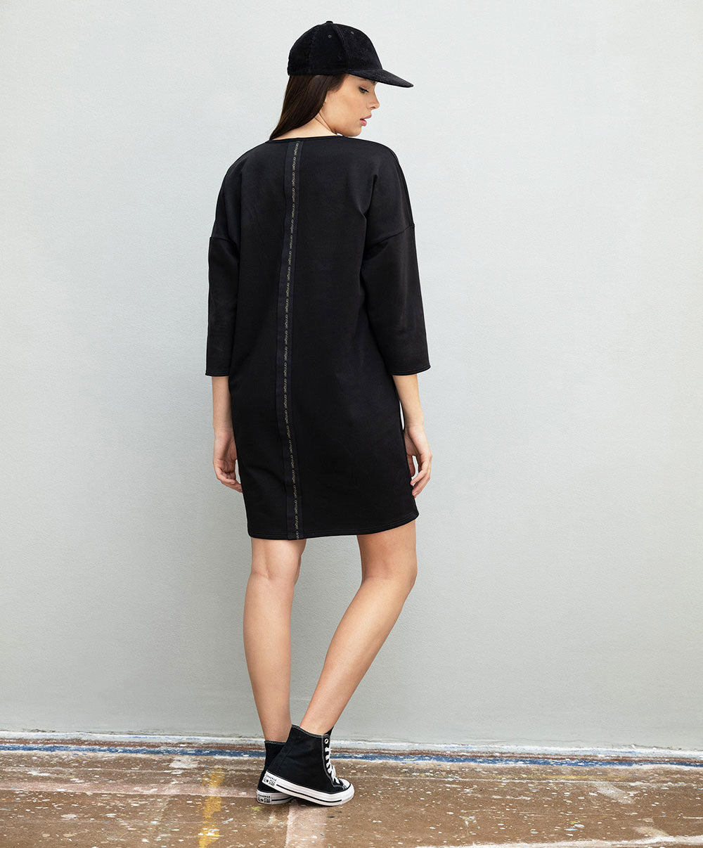 Robe nuisette en modal Antigel de Lise Charmel Tressage Graphic noir FLC7137-TN