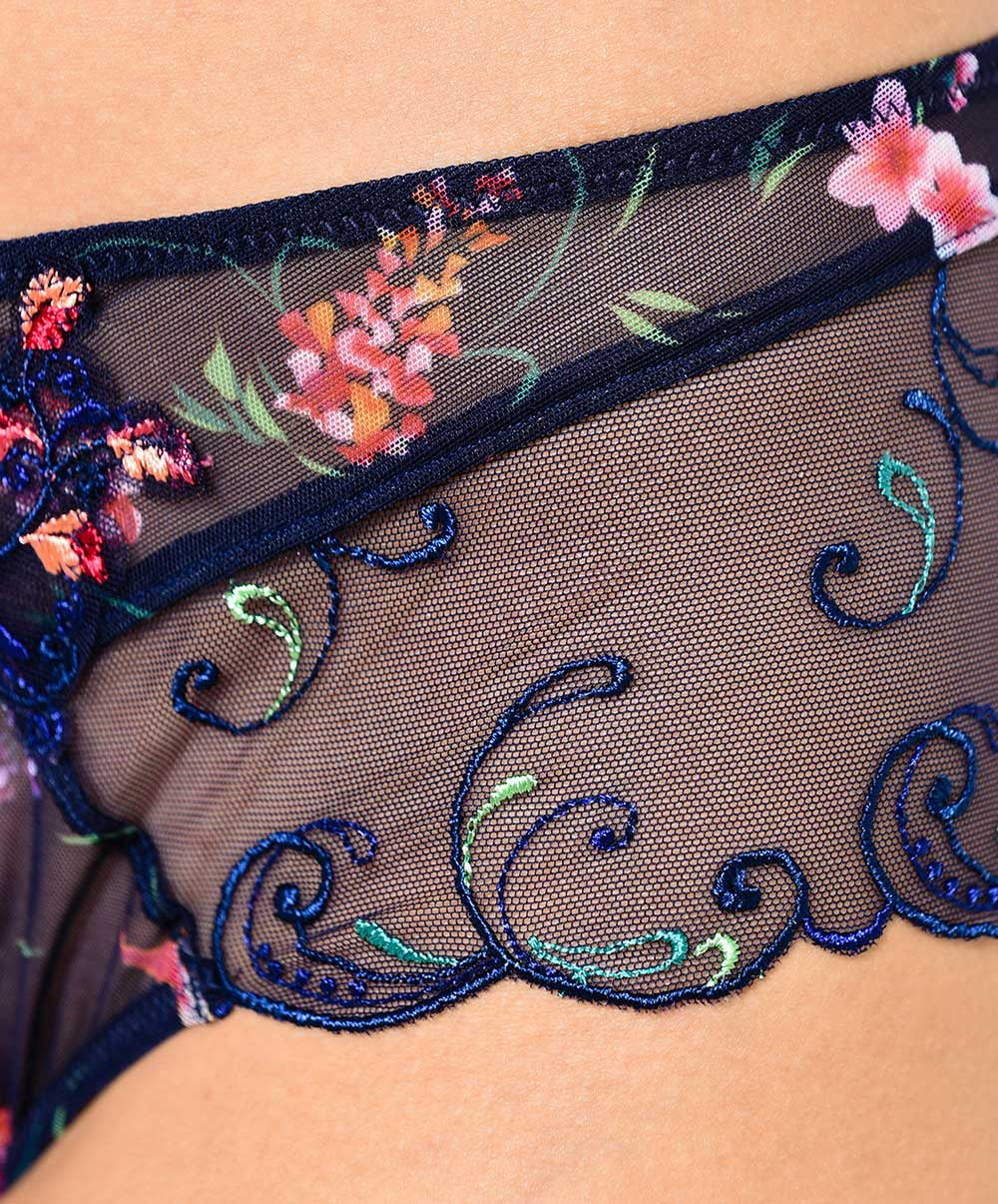 Shorty transparent Lise Charmel Fête de Venise Bleu Pérou