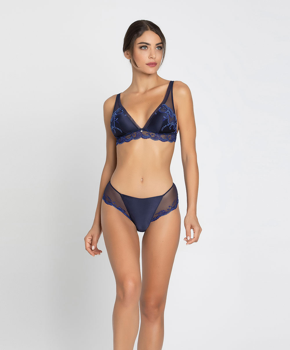 Shorty en soie Lise Charmel Splendeur Soie bermudes bleu ACC0480-BS