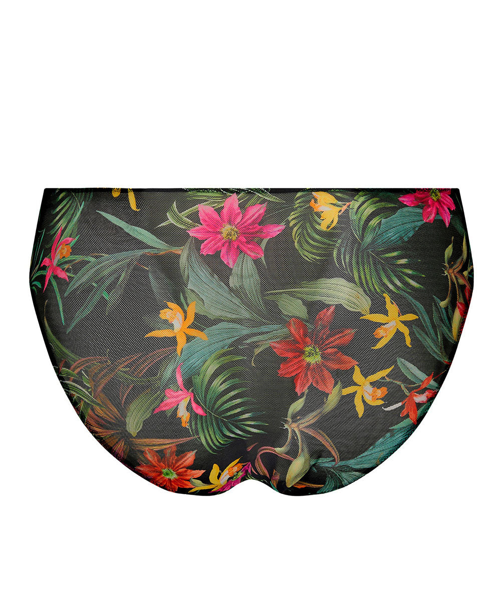 Slip "Fantaisie" Lise Charmel Fleurs Étoiles éclat étoile (noir et multicolore) ACH0296-EE