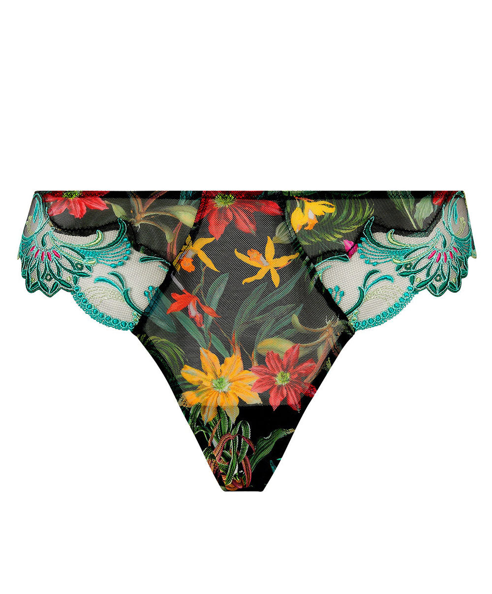 Slip "Séduction" Lise Charmel Fleurs Étoiles éclat étoile (noir et multicolore) ACH0796-EE