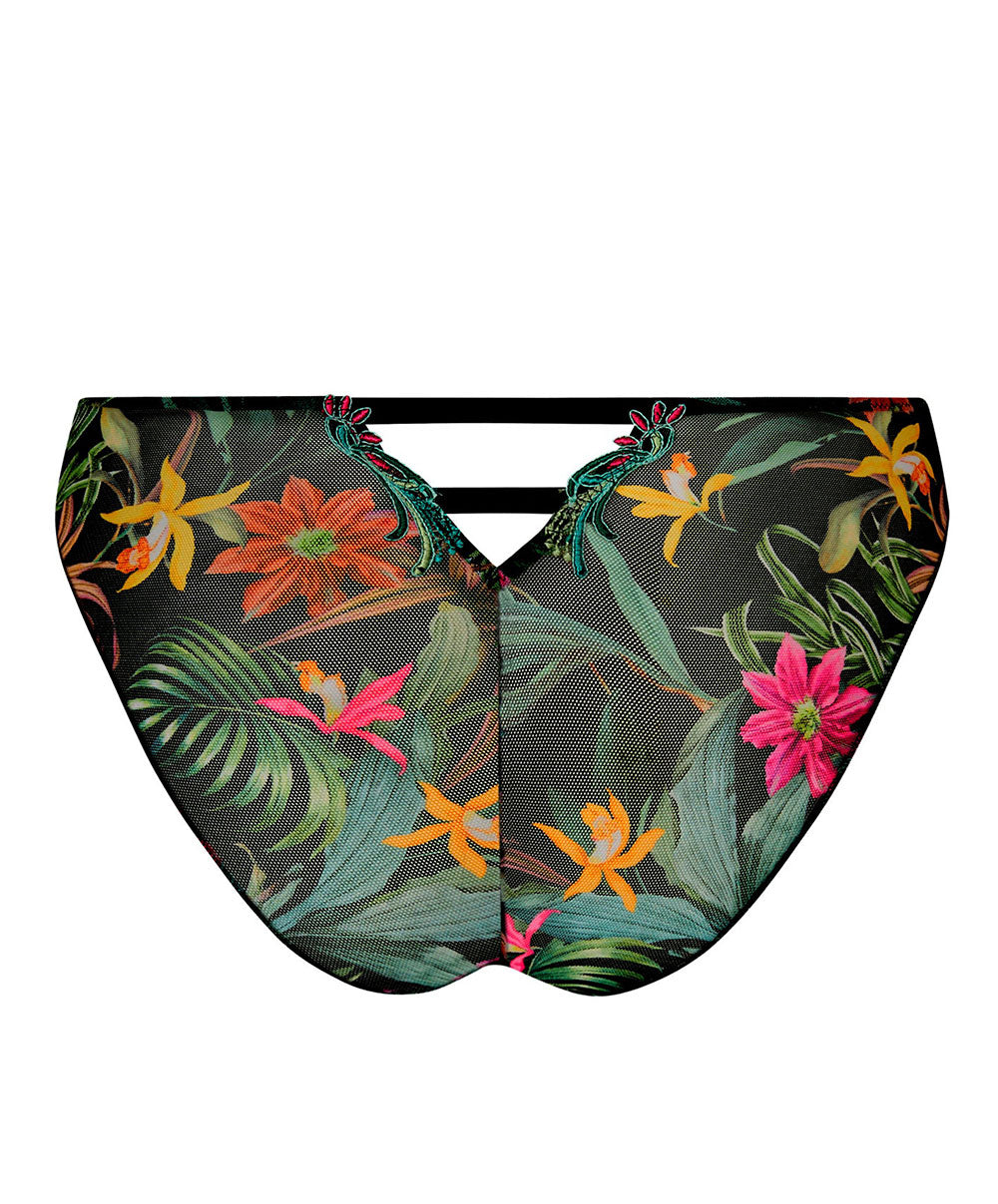 Slip "Séduction" Lise Charmel Fleurs Étoiles éclat étoile (noir et multicolore) ACH0796-EE