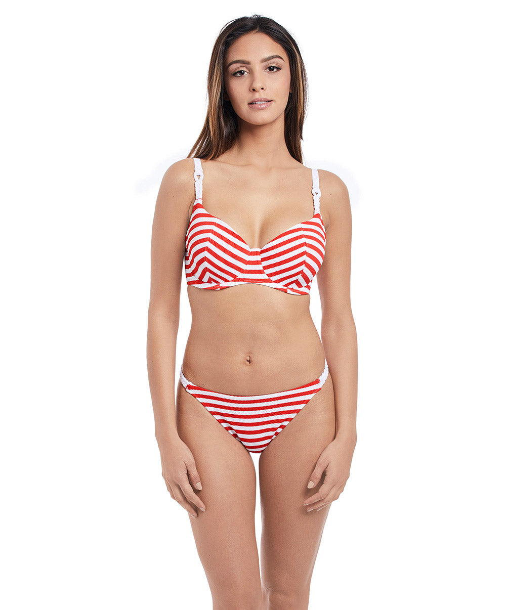 Slip bresilien de bain Rio Drift Away Freya swim Rouge et blanc