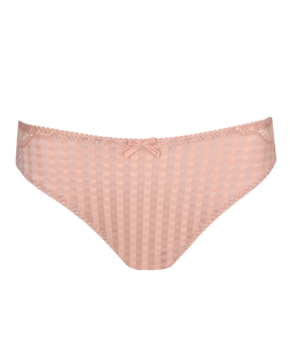 Slip brésilien dentelle PrimaDonna Madison rose poudré 0562125-PWD