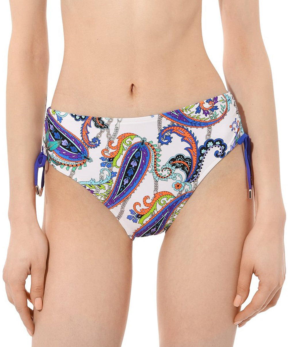 Slip de bain taille mi-haute échancrure ajustable Lise Charmel bain Odyssée Cashmer bleu ABB0663-BC