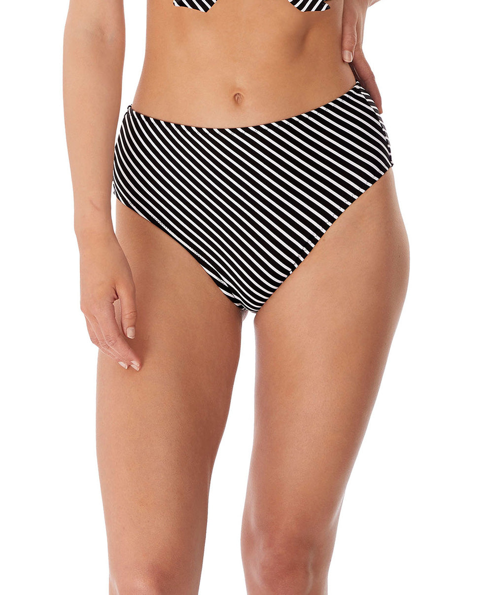 Slip de bain taille haute coupe échancrée Freya swim Beach Hut noir AS6795-BLK face