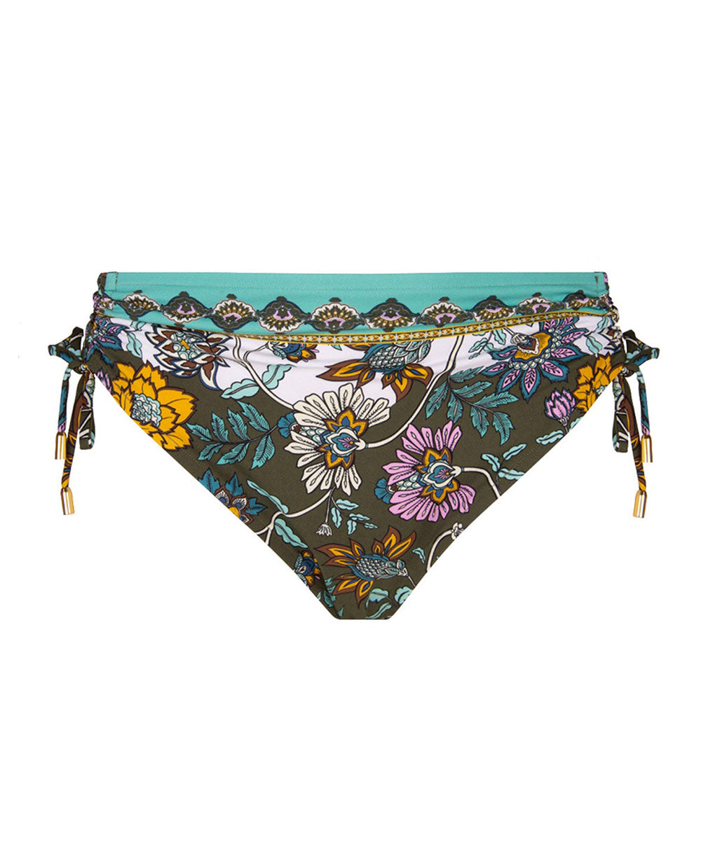 Slip de bain taille mi-haute échancrure ajustable à coulisses Lise Charmel bain Fleur Persane bronze ABB0667-BP