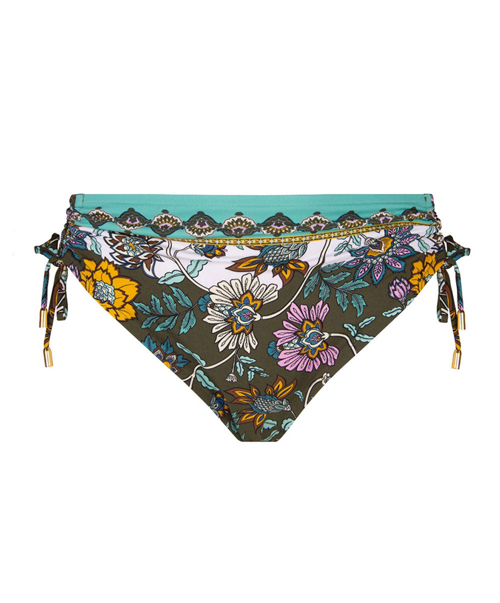 Slip de bain taille mi-haute échancrure ajustable à coulisses Lise Charmel bain Fleur Persane bronze ABB0667-BP