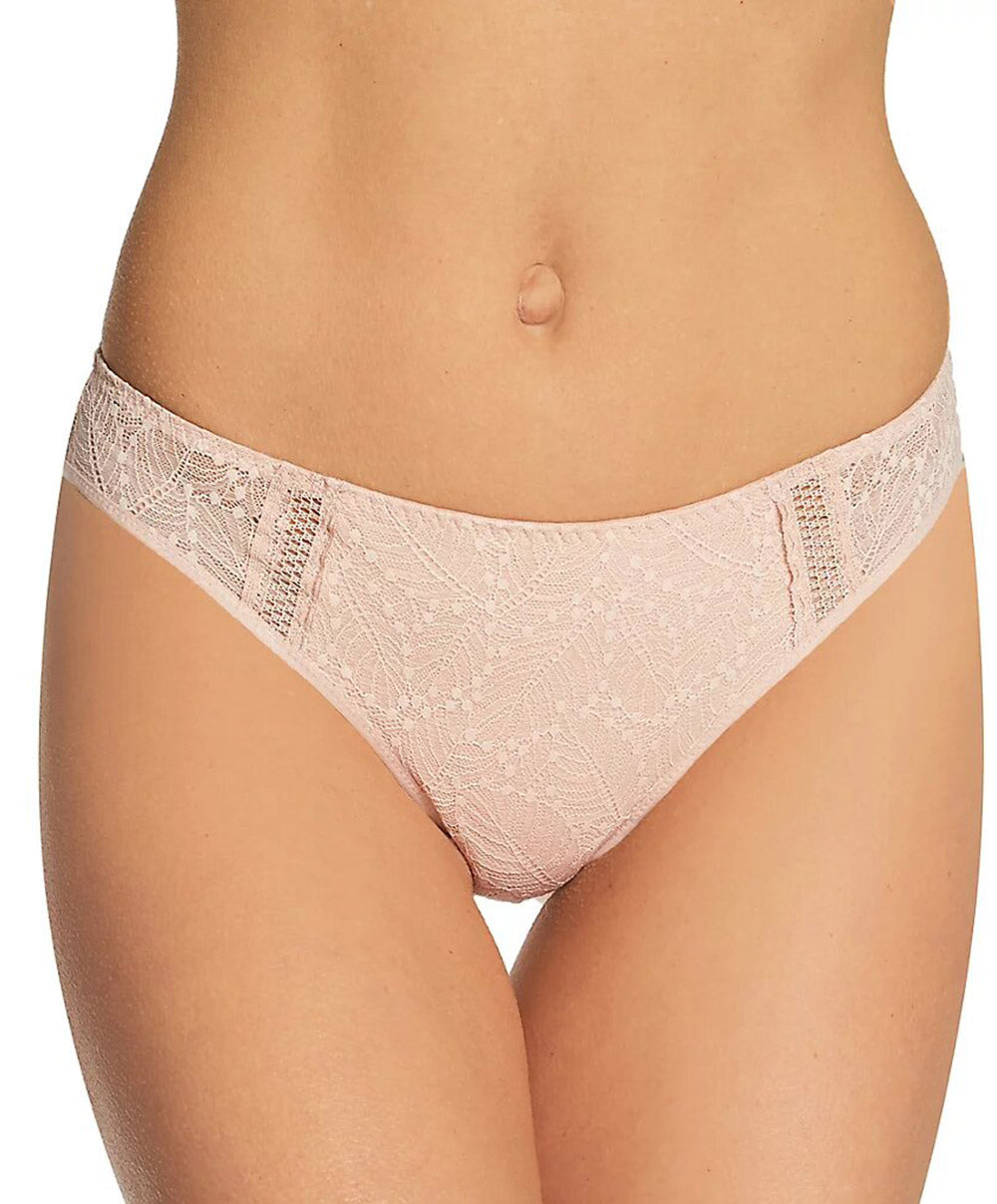 Slip en dentelle dos opaque Simone Pérèle Comète sable rosé 12S720-772