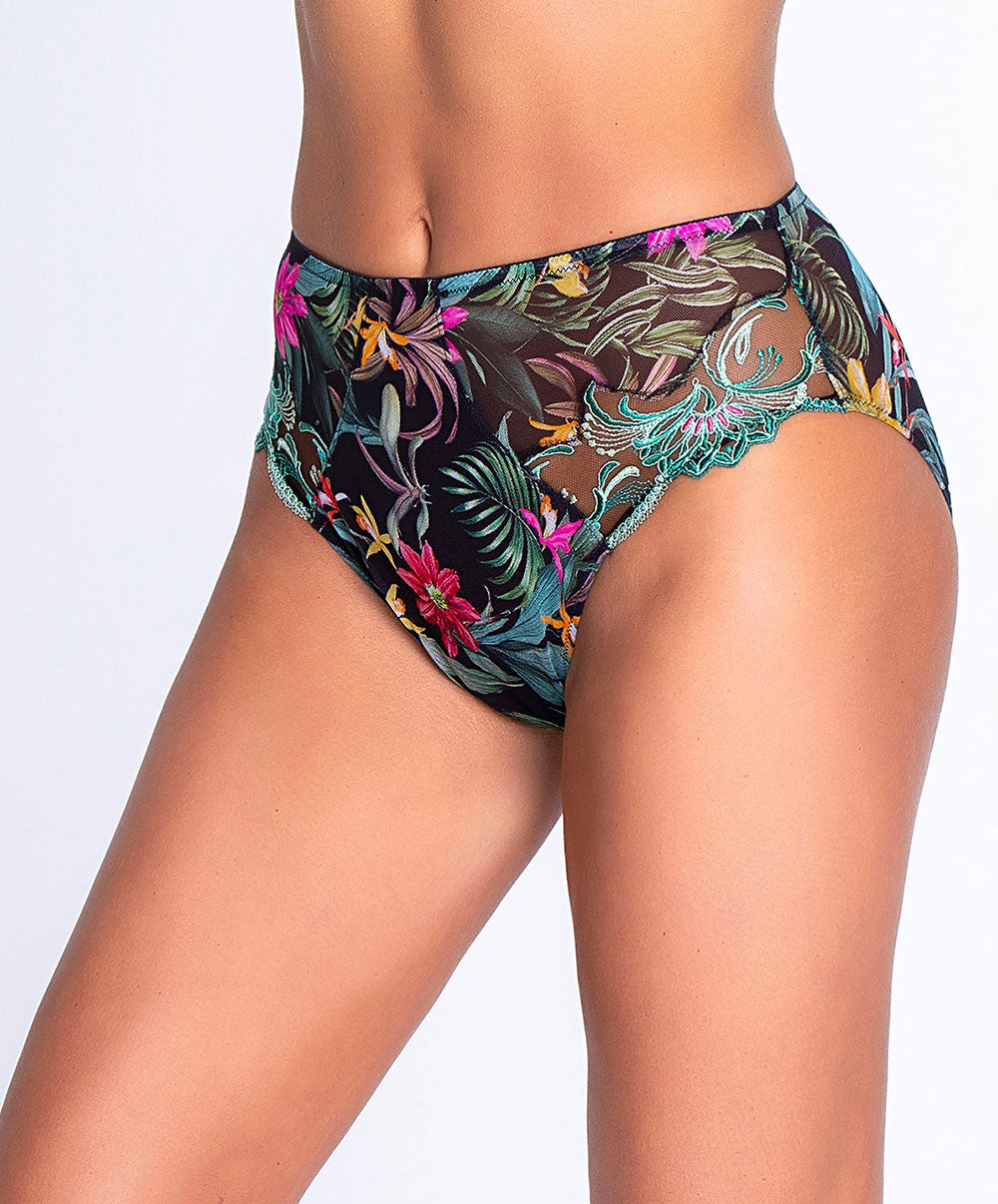 Slip haut Lise Charmel Fleurs Étoiles éclat étoile (noir et multicolore) ACH0396-EE
