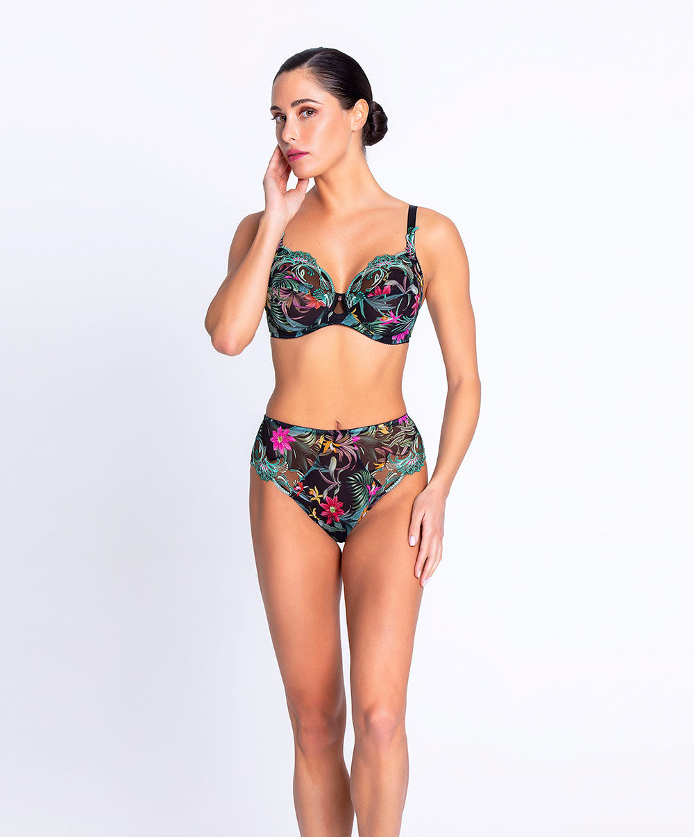 Slip haut Lise Charmel Fleurs Étoiles éclat étoile (noir et multicolore) ACH0396-EE