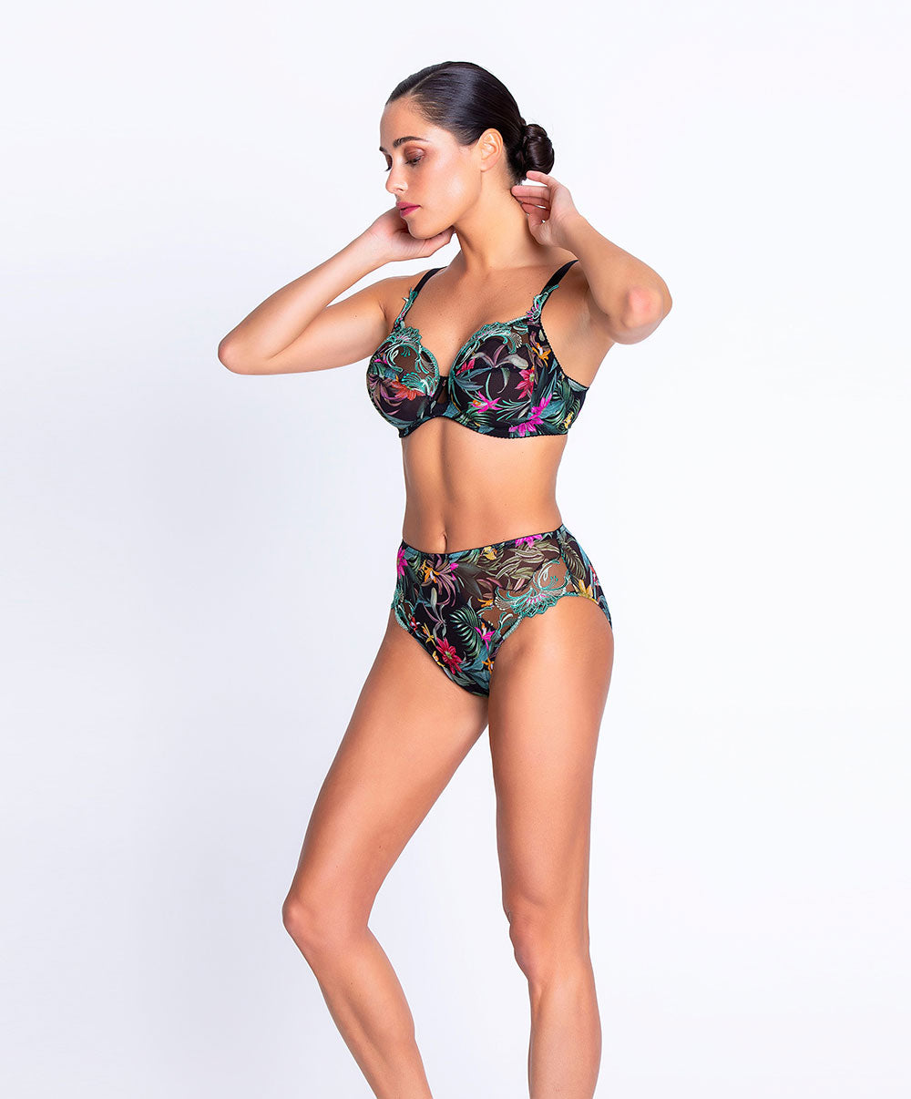 Slip haut Lise Charmel Fleurs Étoiles éclat étoile (noir et multicolore) ACH0396-EE
