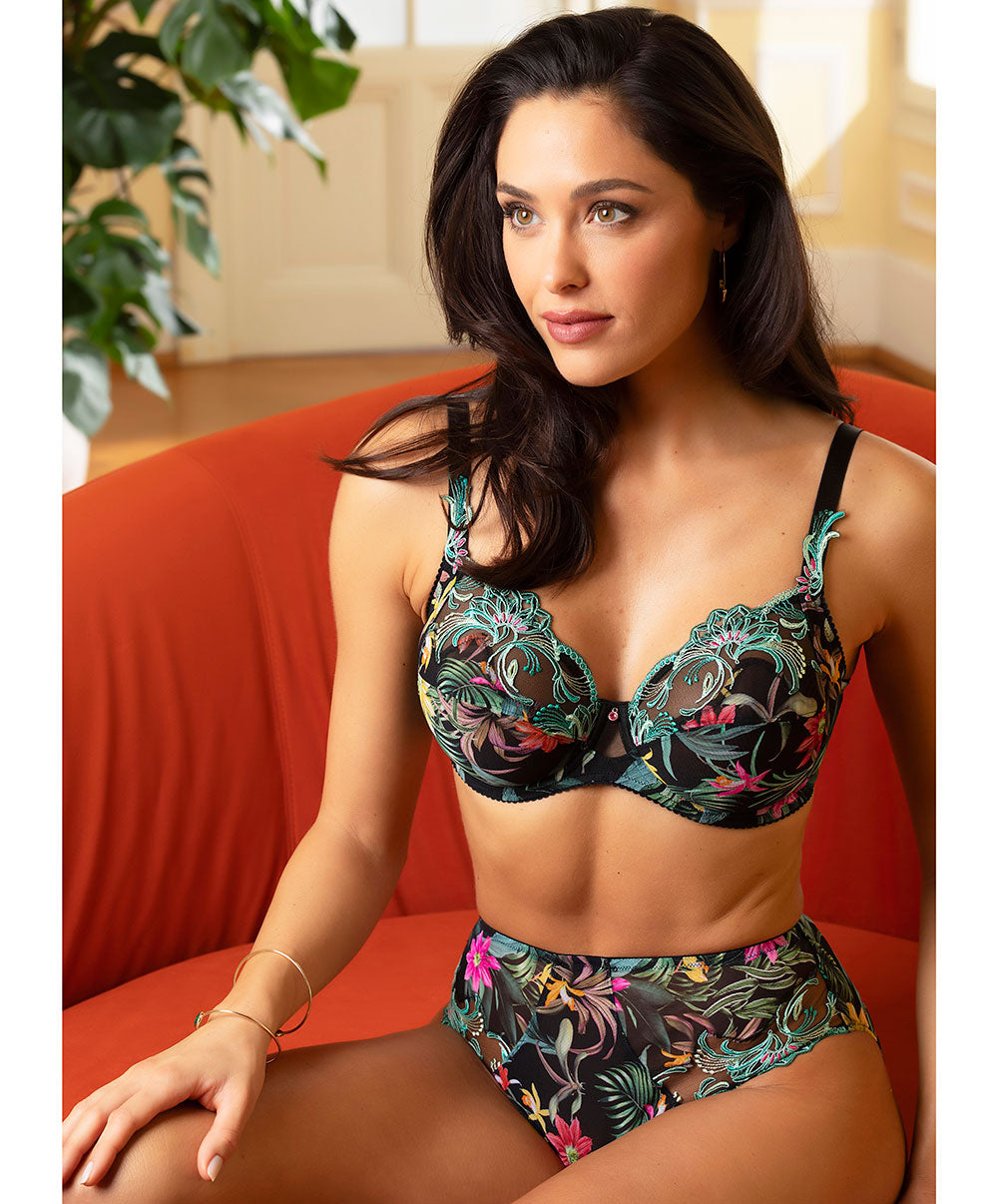 Slip haut Lise Charmel Fleurs Étoiles éclat étoile (noir et multicolore) ACH0396-EE
