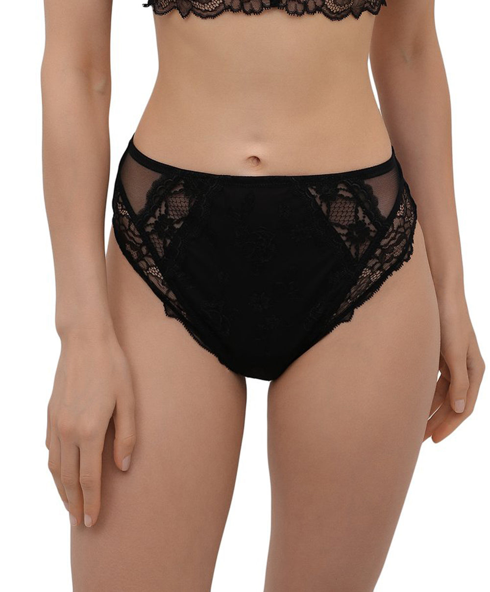 Slip haut dos opaque Lise Charmel Sublime en Dentelle noir ACH0313-NO